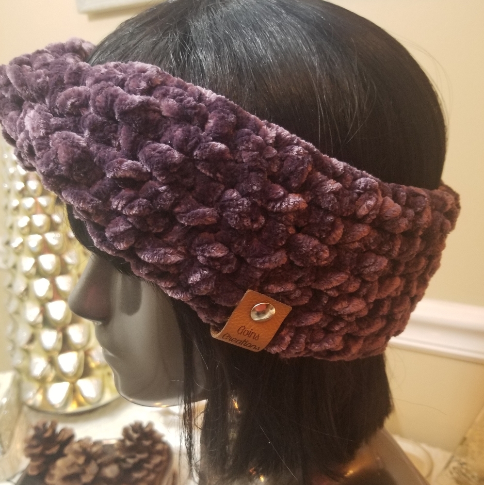 NWT Purple Handmade Velvet Twisted Headband